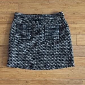 LOFT Black and Gray Textured Pencil Skirt